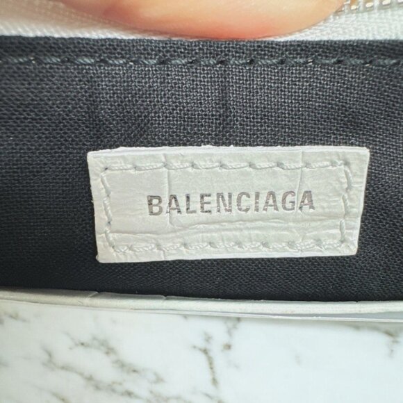 NWT Authentic Balenciaga Le Cagole Crocodile Embossed Mini Bag With Chain - Picture 5 of 15
